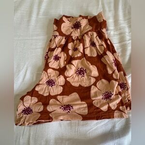 Ava Sky High-Waist Floral Shorts - Rust, Blush & Purple